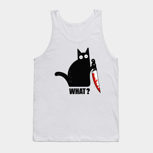 Spooky Lockdown Cat Tank Top by MotorManiac